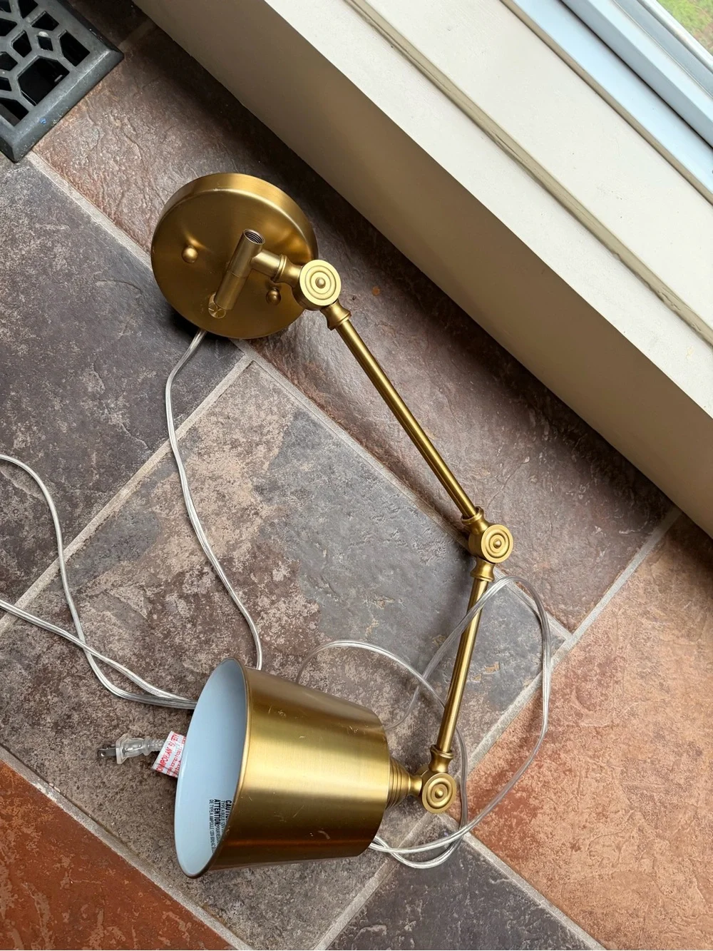Adjustable Swing Arm Wall Light Gold